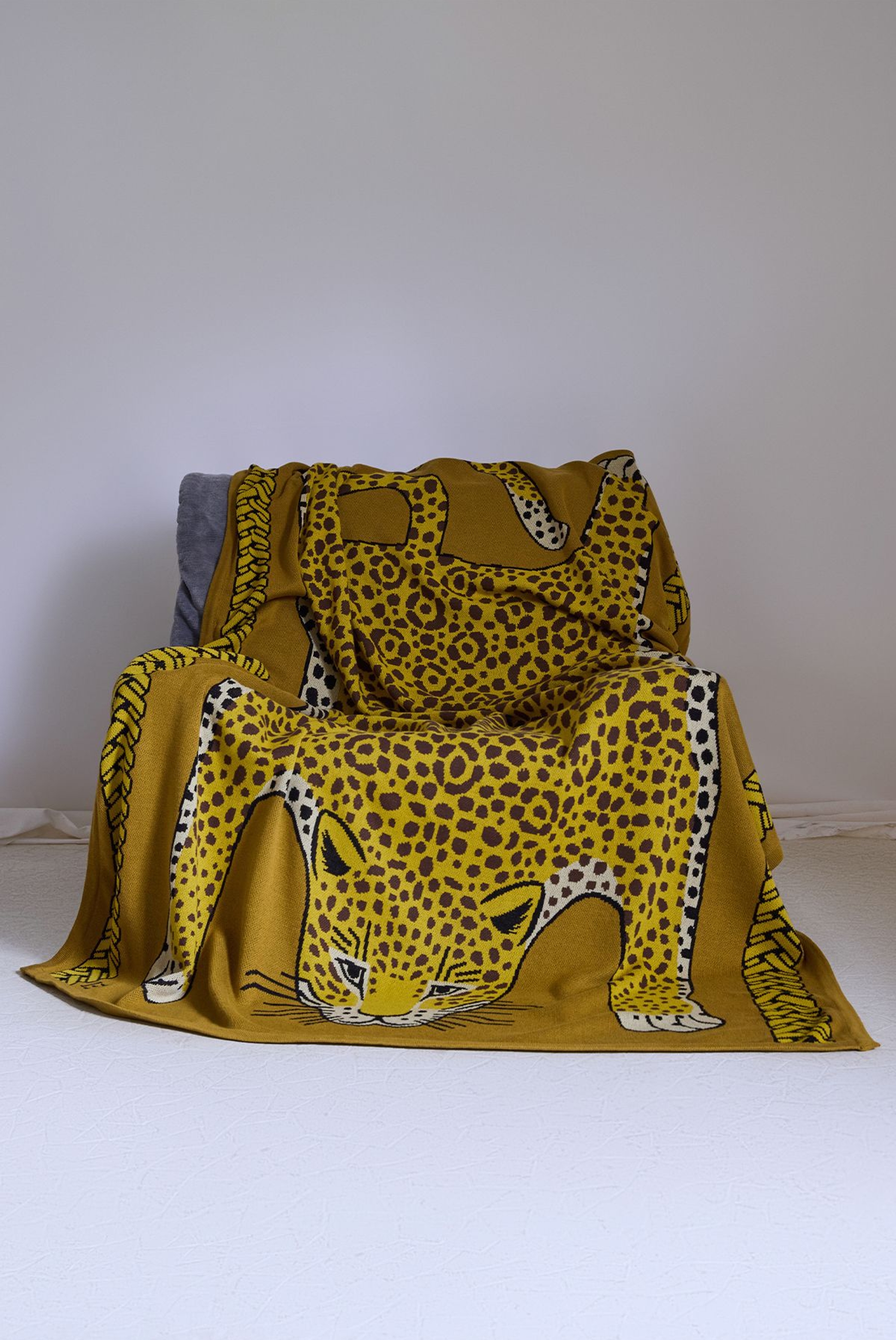 Plaid 130 - Leopard - Safran