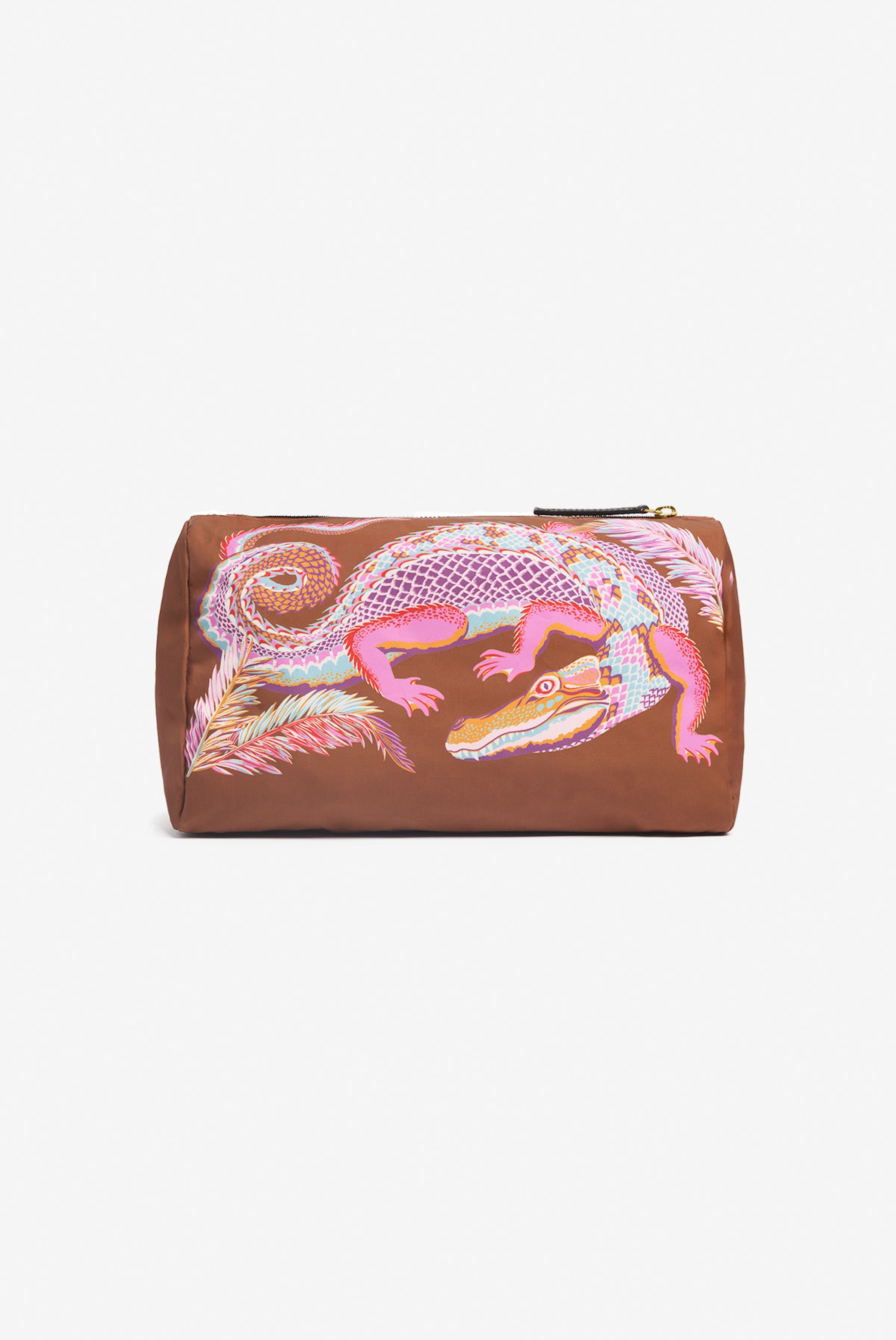 Trousse M - Croco - Caramel