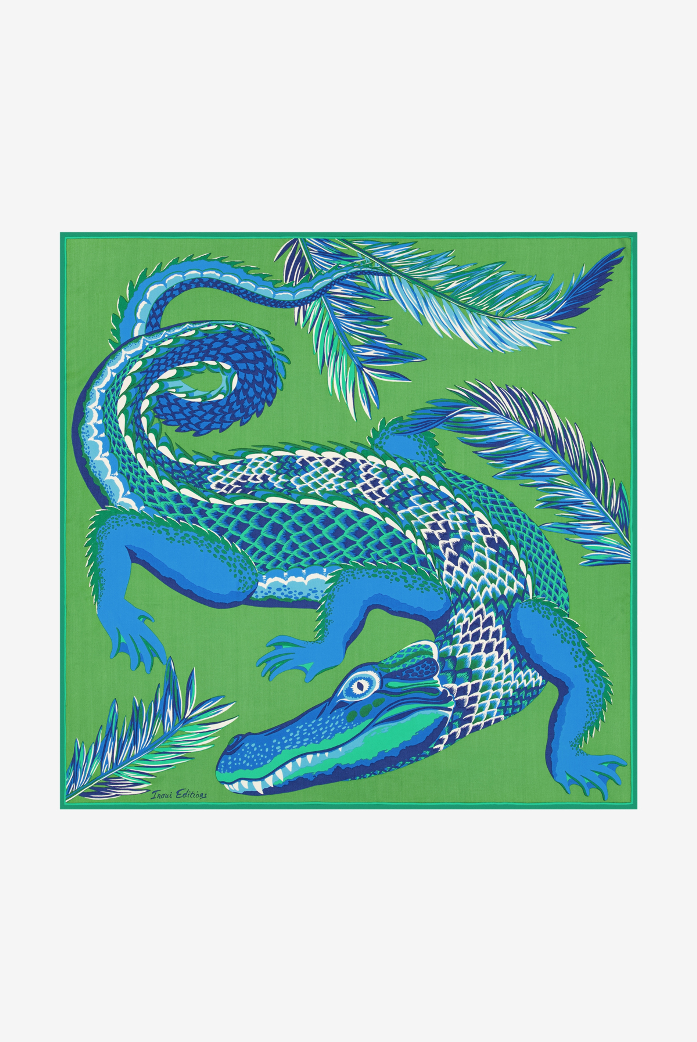 Carré 100 - Croco - Vert
