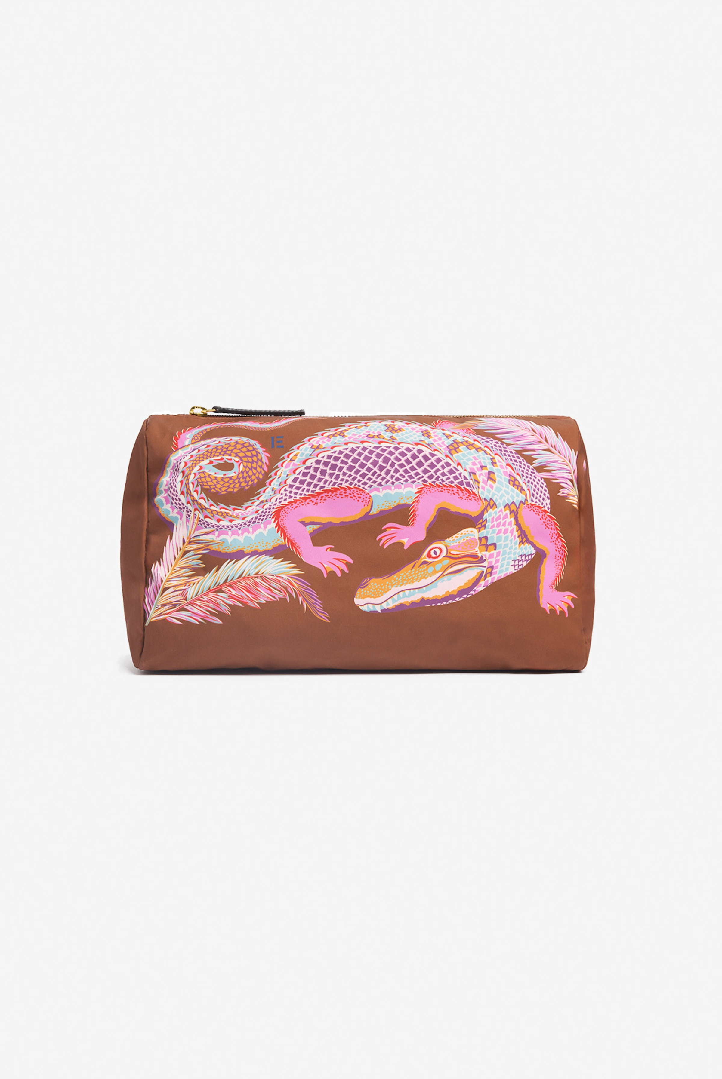 Trousse M - Croco - Caramel