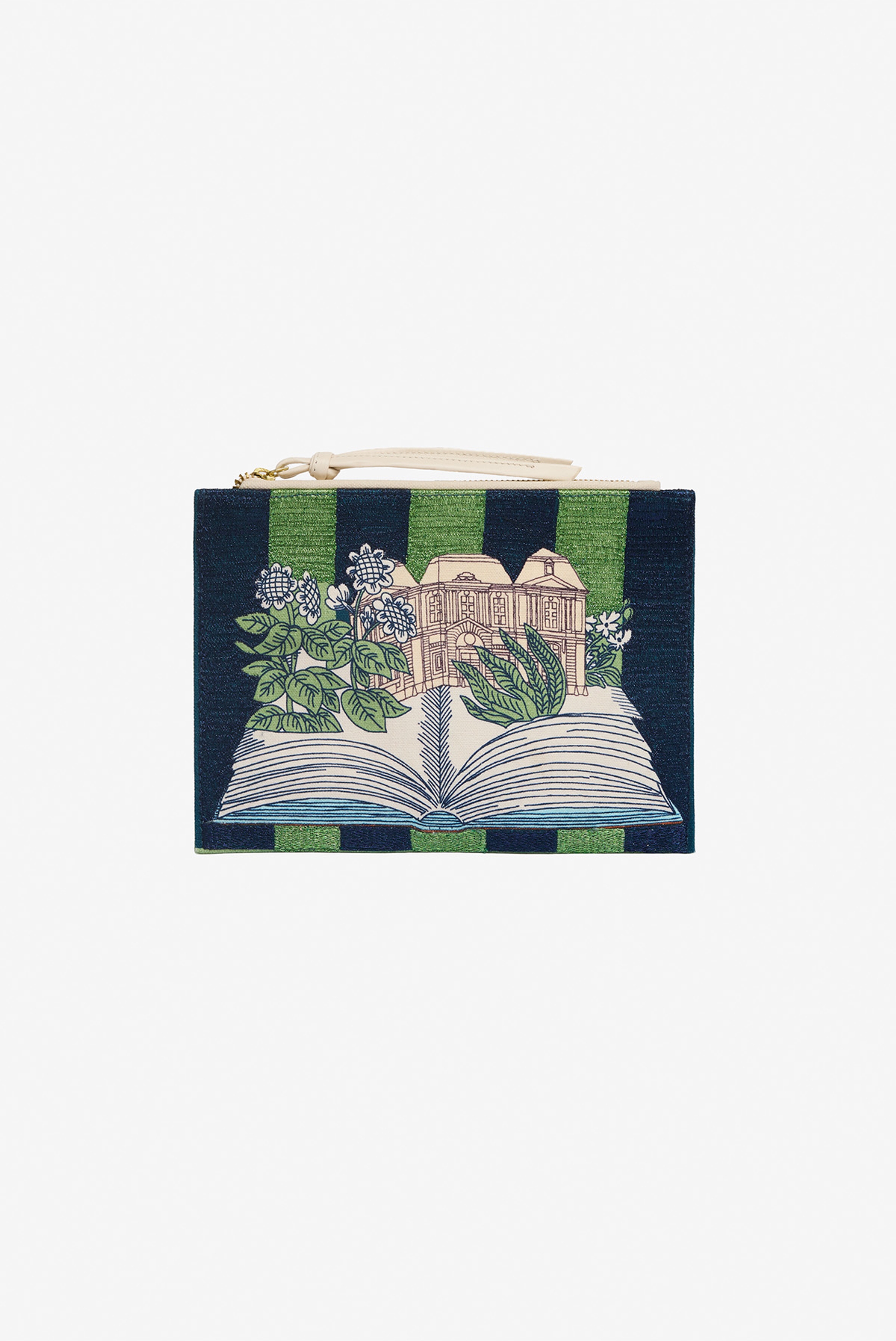Pochette Brodée - Paris Septieme - Bleu Marine