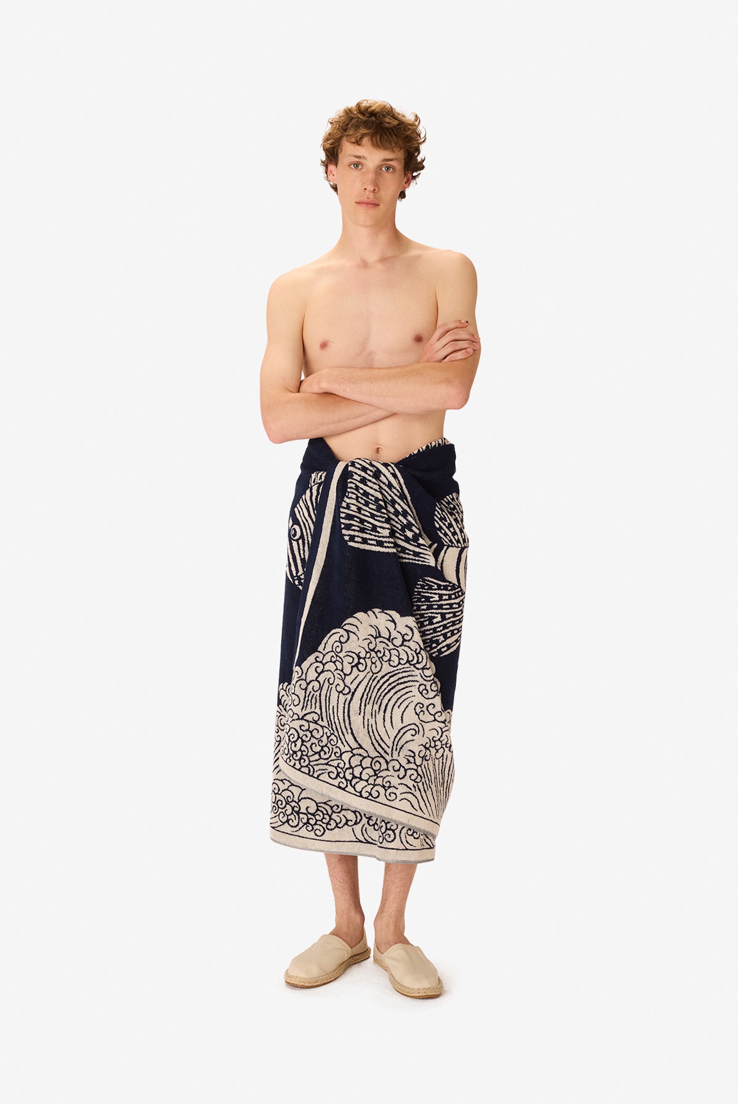 Serviette De Plage 100 - Poseidon - Bleu Marine