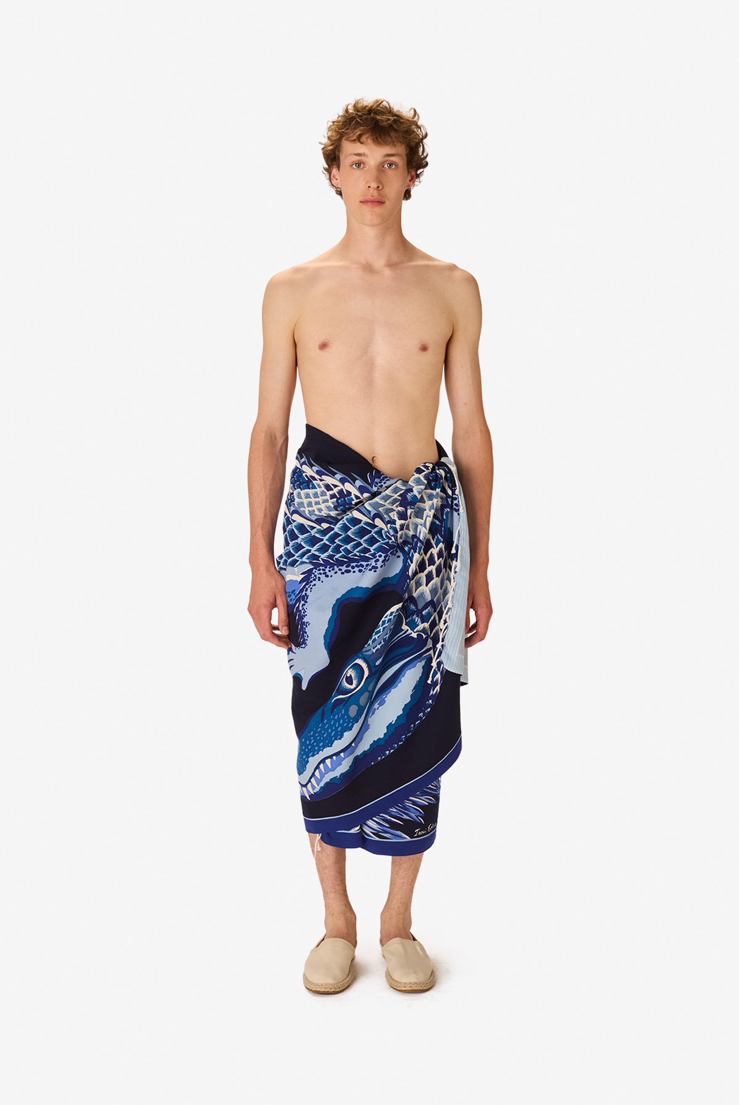 Fouta 100 - Croco - Bleu Marine
